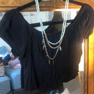 Crop off shoulder top